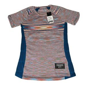 MISSONI x Adidas Women 'Supernova' Knit Space-Dyed Melange T-Shirt Blue Multi XS